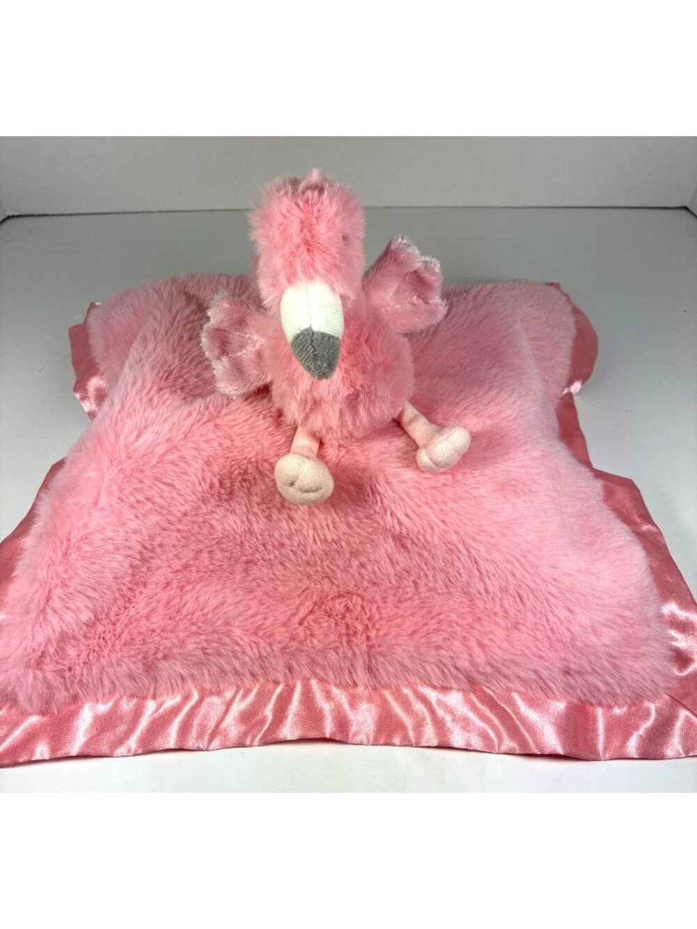 Cloud Island Pink Flamingo Lovey Security Blanket Satin Back 14" Baby - Picture 2 of 10